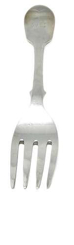 Victorian solid silver table fork by John James Whiting