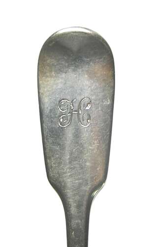 Victorian solid silver table fork by John James Whiting