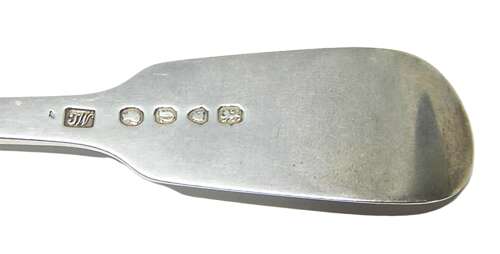 Victorian solid silver table fork by John James Whiting