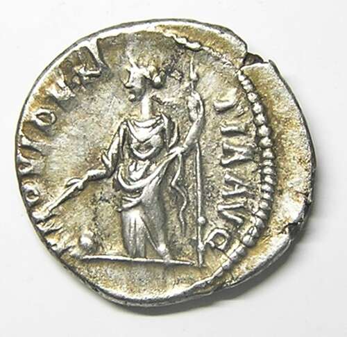 Ancient Roman silver denarius of emperor Septimus Severus / Providence