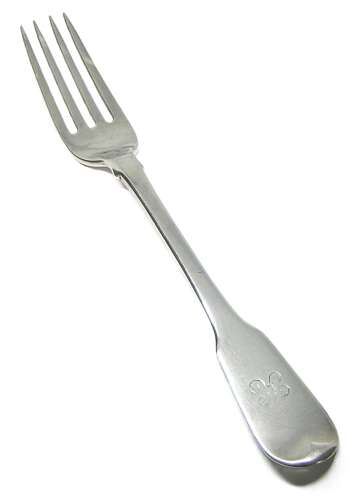Georgian solid silver table fork by Thomas Wilkes Barker