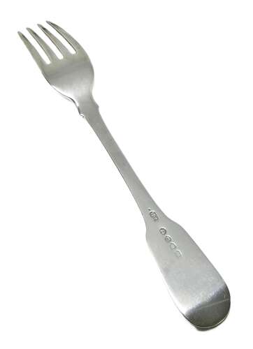 Georgian solid silver table fork by Thomas Wilkes Barker