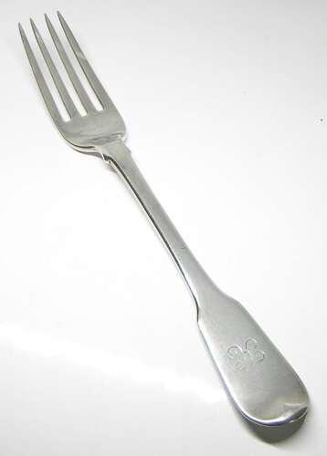Georgian solid silver table fork by Thomas Wilkes Barker