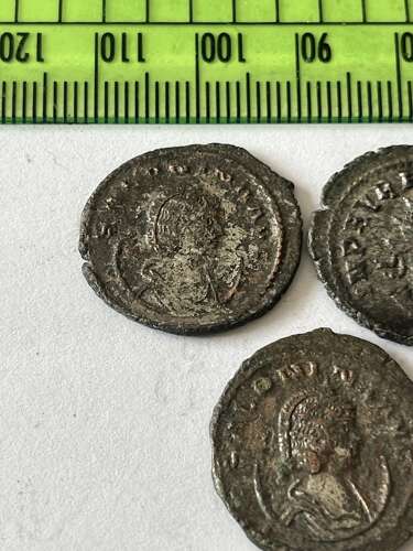 Group of excavated Roman Antonianii of Salonina and Aurelian