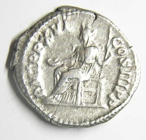Ancient Roman silver denarius of emperor Septimus Severus / Harmony