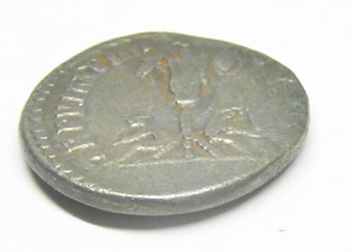 Ancient Roman Silver Denarius of Emperor Commodus / Trophy & Captives