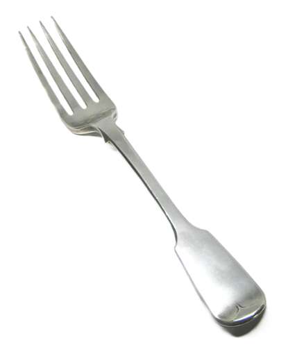 William IV solid silver dessert fork by Charles Shipway