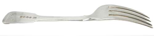 William IV solid silver dessert fork by Charles Shipway