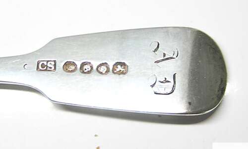 William IV solid silver dessert fork by Charles Shipway