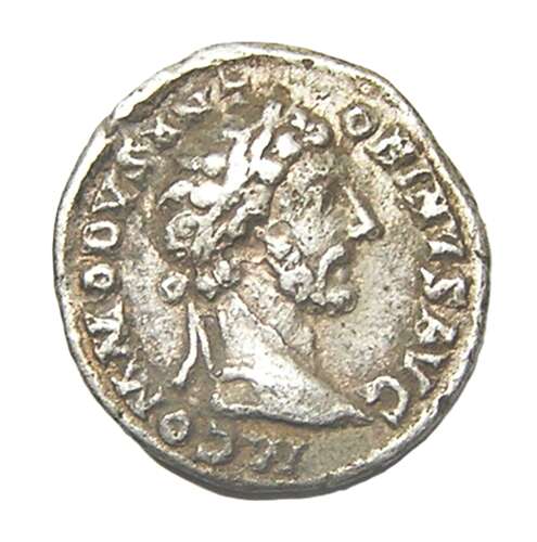 Ancient Roman Silver Denarius of Emperor Commodus / Liberalitas