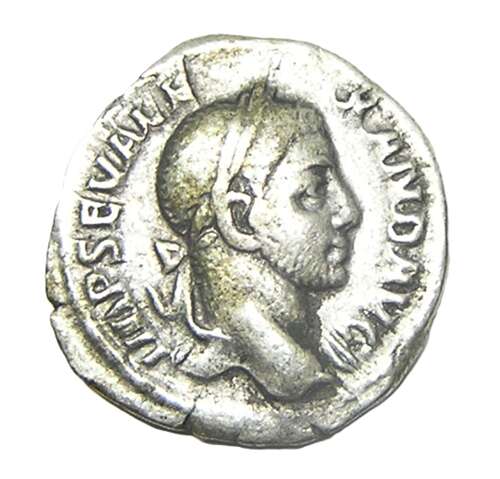 Ancient Roman Silver Denarius of Emperor Severus Alexander / Sol the Unconquered Sun