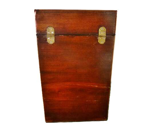 Georgian inlaid flame mahogony knife box canteen with fitted interior
