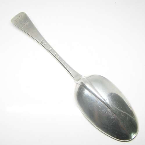 Queen Anne Britannia silver rat-tail dessert spoon South Sea Company