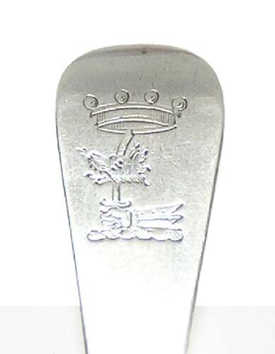 Queen Anne Britannia silver rat-tail dessert spoon South Sea Company