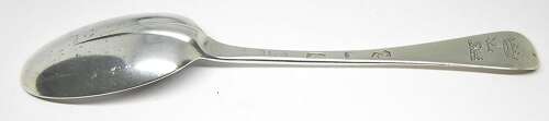 Queen Anne Britannia silver rat-tail dessert spoon South Sea Company