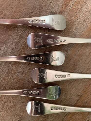 Fine Set of Six Georgian silver table forks by Eley & Fearn