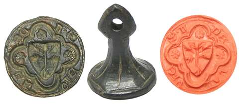 Medieval bronze armorial seal