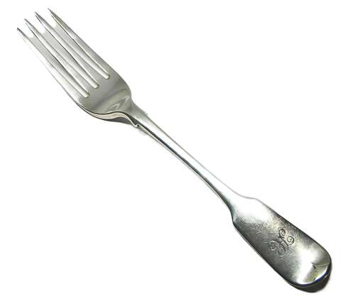 William IV solid silver table fork