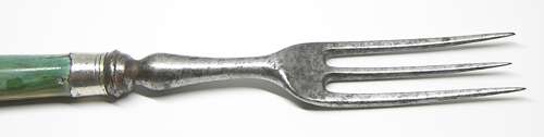 Georgian English green dining set of knife and fork by Gray