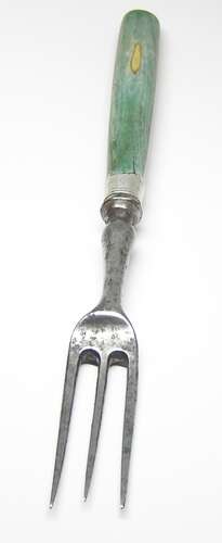 Georgian English green dining set of knife and fork by Gray