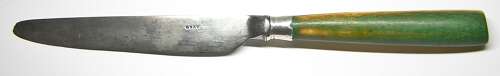 Georgian English green dining set of knife and fork by Gray