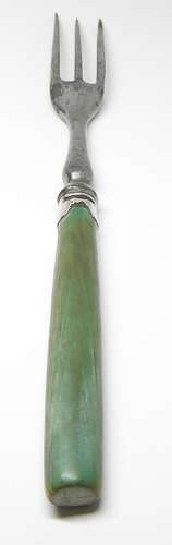 Georgian English green dining set of knife and fork by Gray